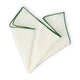 Ivory and Green Shoestring Pocket Square